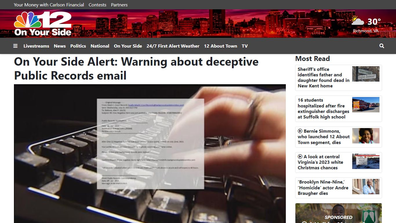 On Your Side Alert: Warning about deceptive Public Records email
